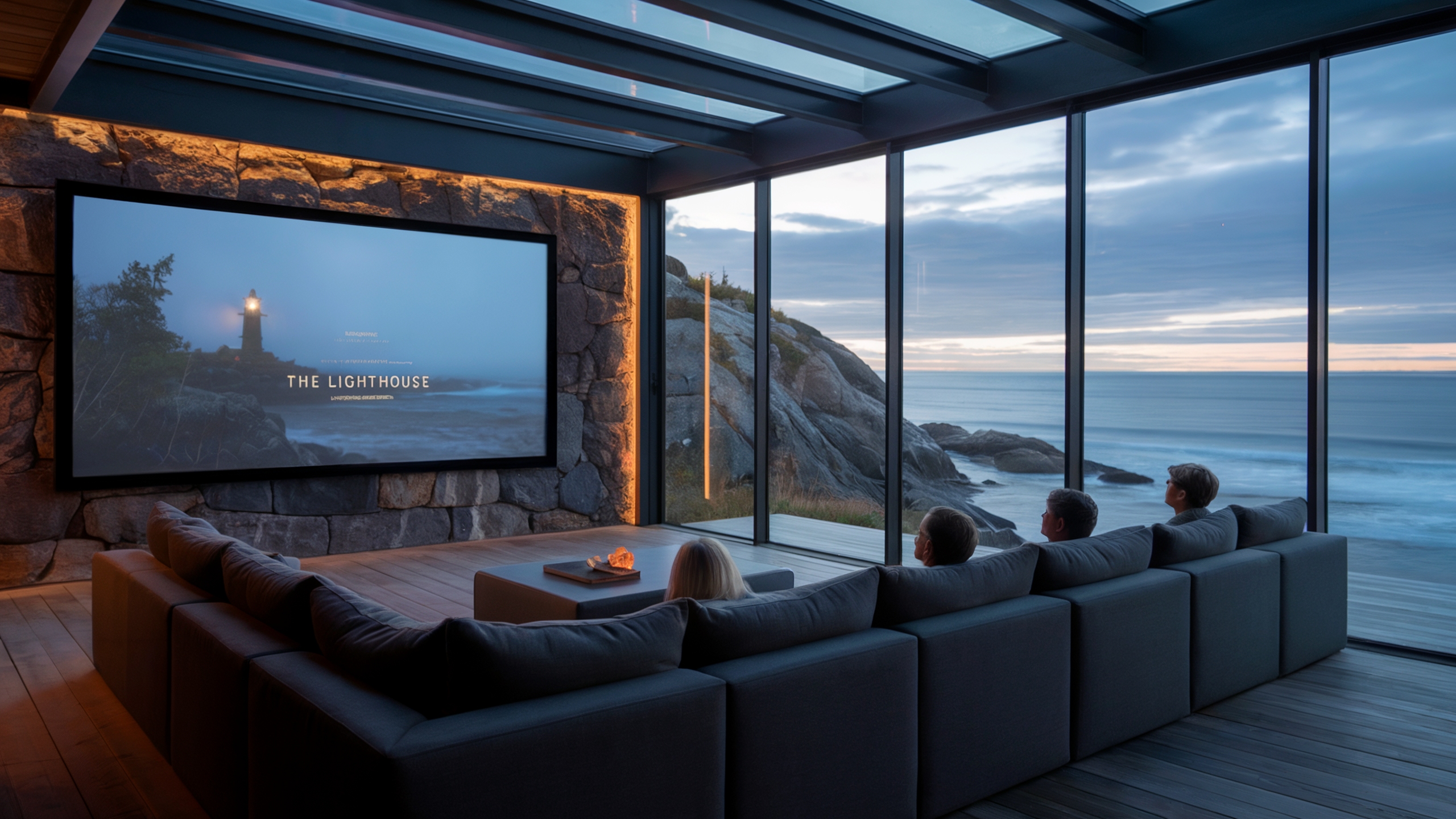 Coastal home theater background