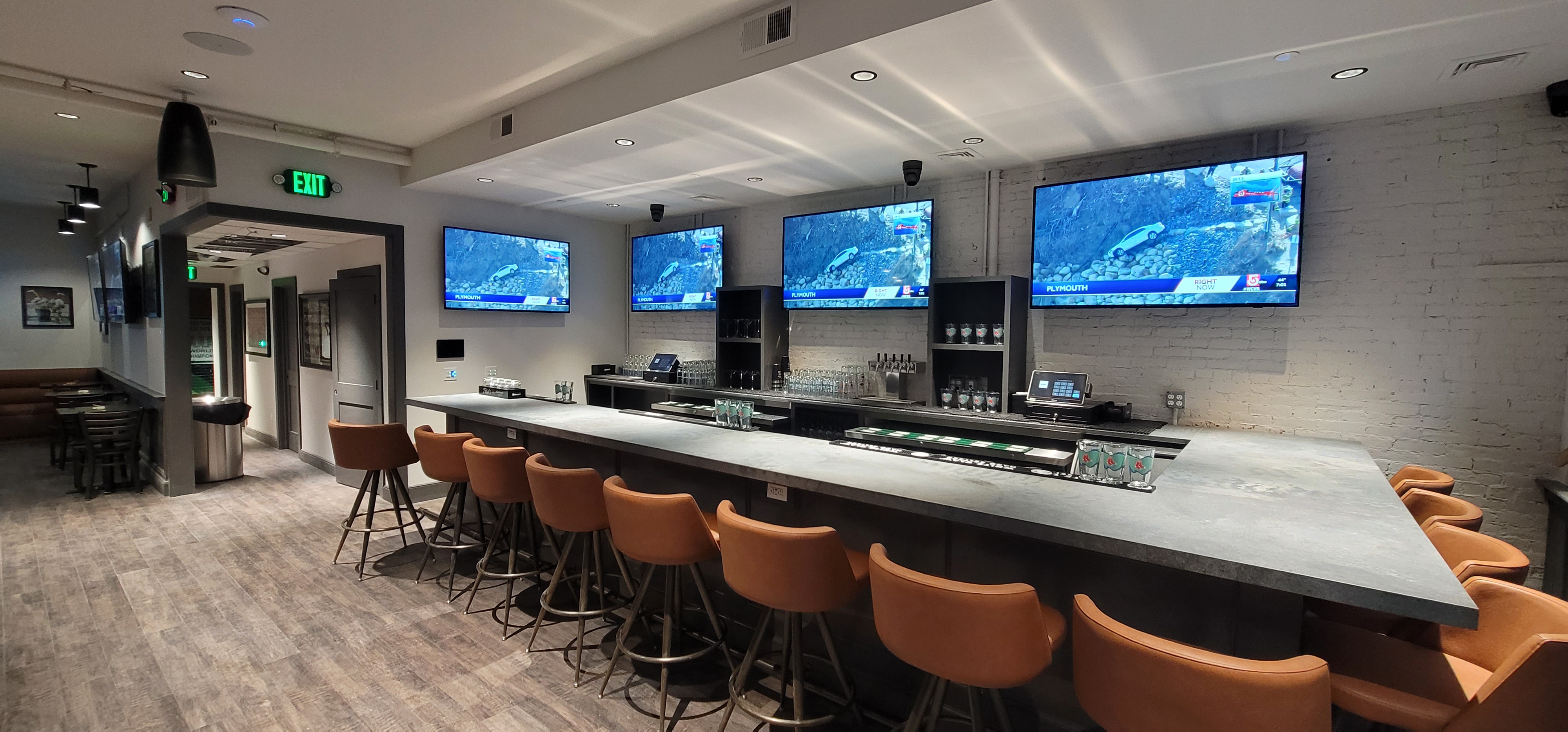 Commercial AV installation with multiple displays