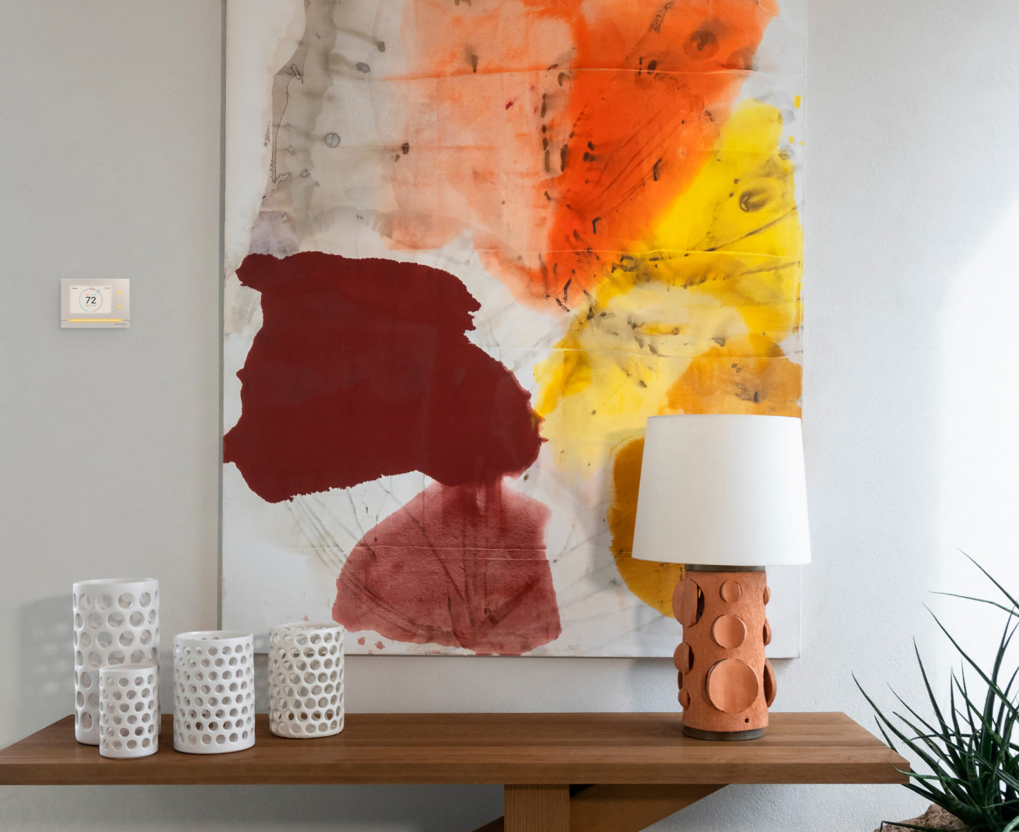 Smart home control interface with lighting and climate